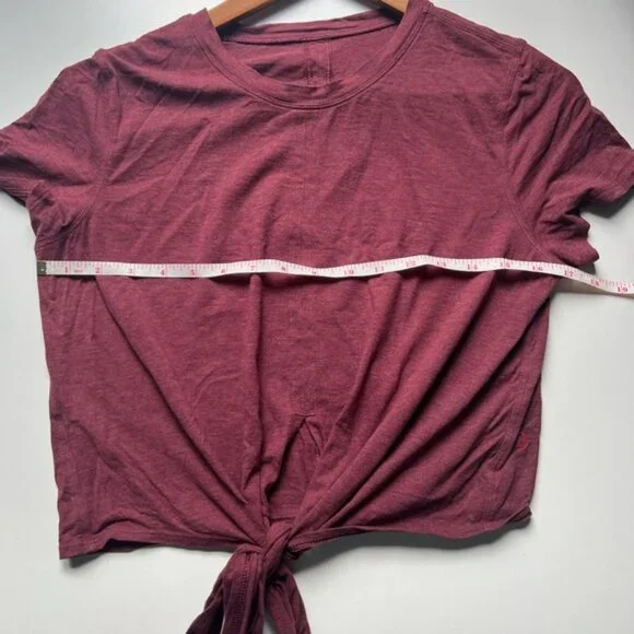 Lululemon Time To Restore Short Sleeve Heathered Dark Sport Red Size 6 - Picture 3 of 3